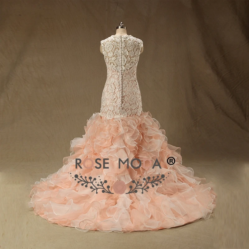 Розовое Персиковое Румяна Moda розовое свадебное платье с рукавами крылышками