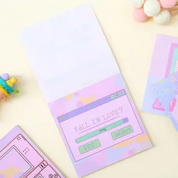 

6Pcs/Bag Portable Sticky Notes Memo With Colorful Computer Pattern For Children Kids Reminding Plan Schedule Writing Supply