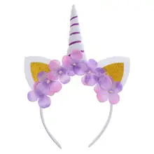 Цветочная Бандана с единорогом с ушами, повязка на голову для взрослых, нарядное платье, аксессуары для волос