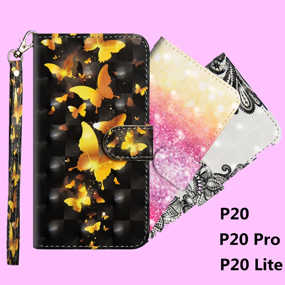 

For Huawei P20 Pro Case 3D Painting Flip Case For Huawei P20 Cover PU Wallet Case For Huawei P20 Lite Leather Funda Capa