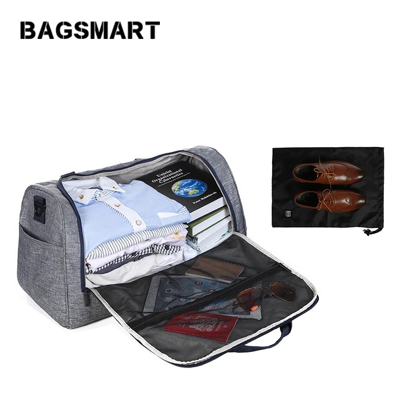 

BAGSMART Travel Bag For Men and Women with Shoes Holder Travel Weekend Tote Large Capacity Carry On Luggage Brand Designers Bag
