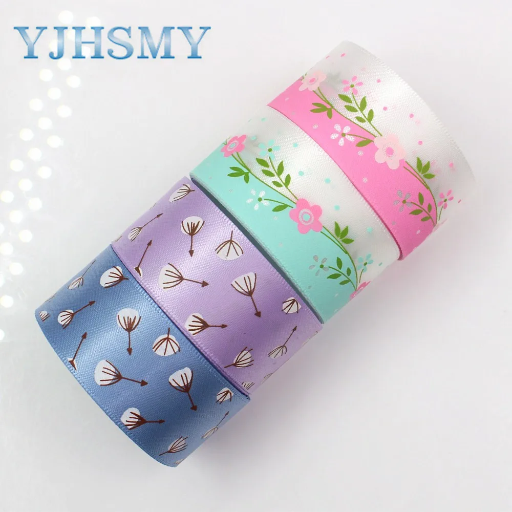 YJHSMY G-18629-568 25 мм 10 ярдов Цветок атласные ленты лента для шитья свадебные