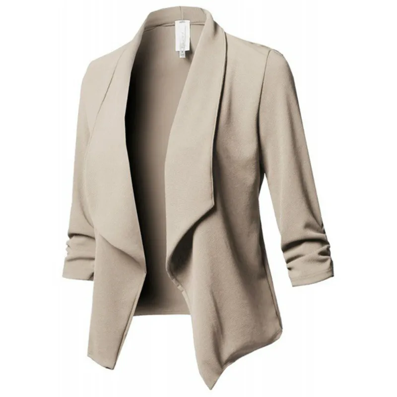 Autumn and winter professional wear women's blazer mujer small suit was thin temperament ladies casual tooling blazer feminino Autumn and winter professional wear women's blazer mujer small suit was thin temperament ladies casual tooling blazer feminino