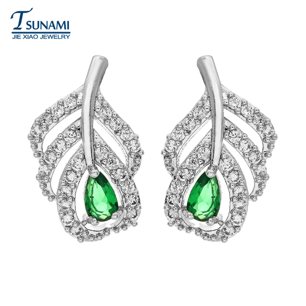 Zircon earrings with four colors of famous brands Party fashion jewelry