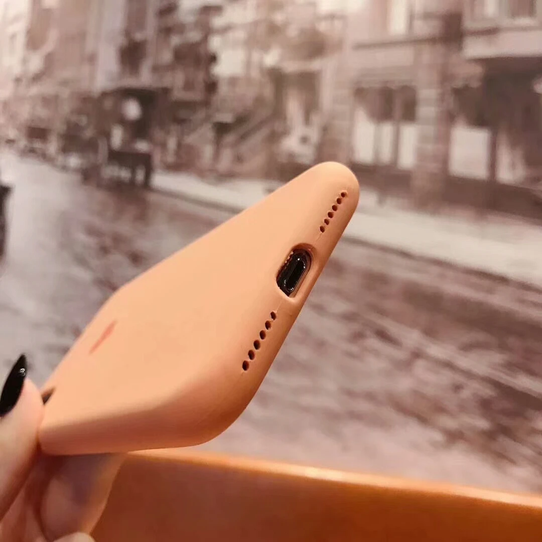 Для iPhone XS max XR X жидкий силиконовый чехол для задней панели и защитная пленка из закаленного стекла для экрана, простой чехол для iPhone 8 7 plus 6 6SP