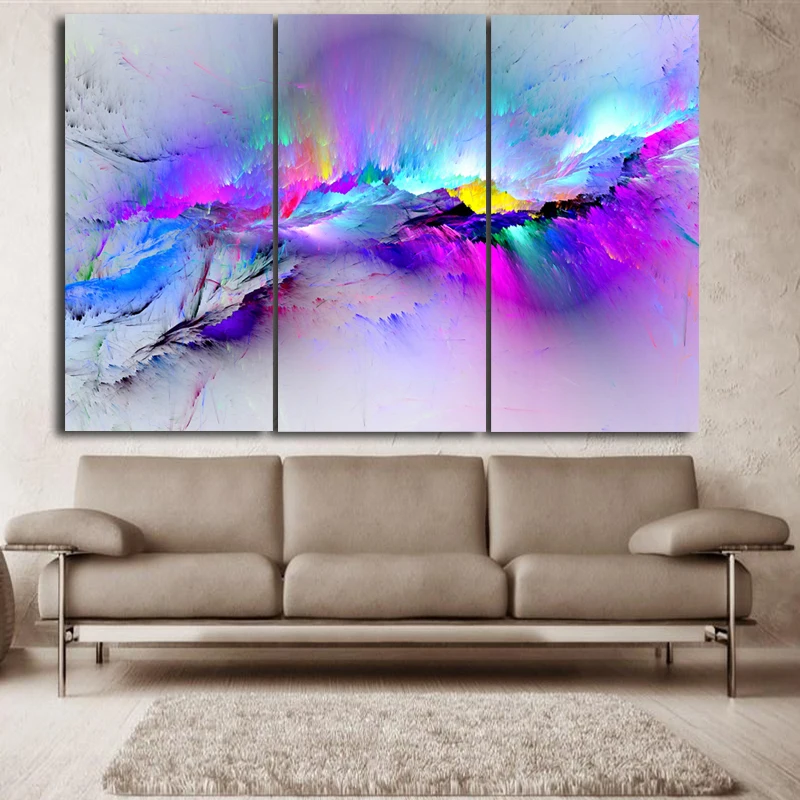 3 Pieces Set Wall Painting Prints Poster Colorful Canvas Painting Quad Discount Canvas Print