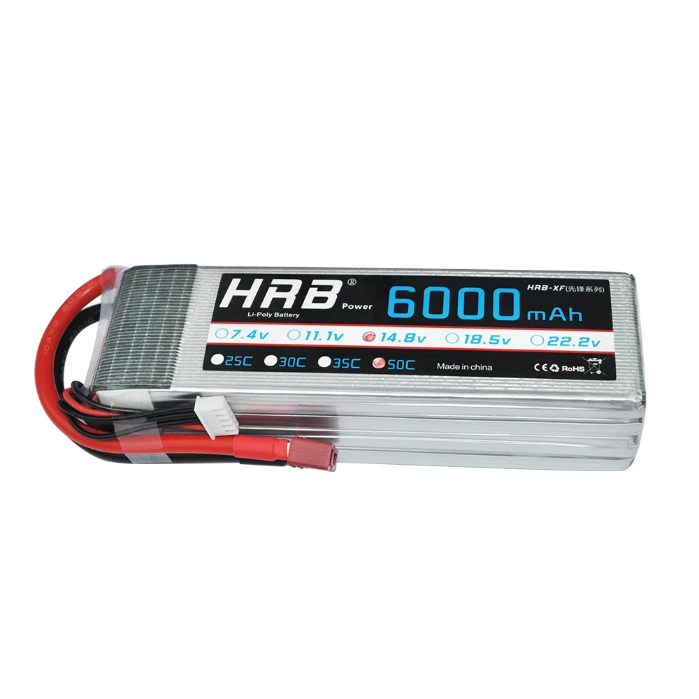 2 шт. HRB 14 8 V 6000mAh 50C 100C 4S RC LiPo Аккумулятор для дистанционного управления автомобиля