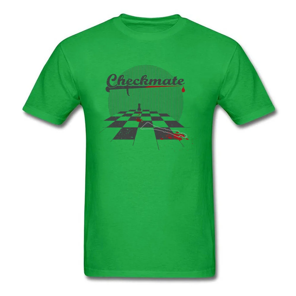 Checkmate Round Neck T-Shirt NEW YEAR DAY Tops Shirt Short Sleeve Graphic Cotton Design Sweatshirts Design Young Checkmate green