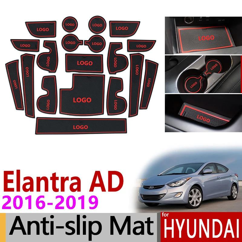 Противоскользящие ворота Слот коврик резиновая подставка для hyundai Elantra AD Avante Super Elantra спортивные аксессуары наклейка