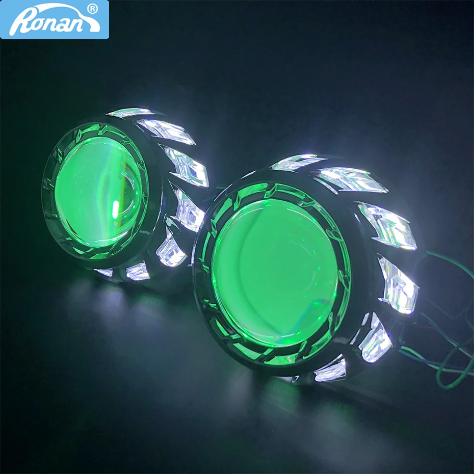 RONAN 3.0inch MH1 upgrade metal Bixenon projector lens Leadlight H4 H7 base devil eyes retrofit car headlight