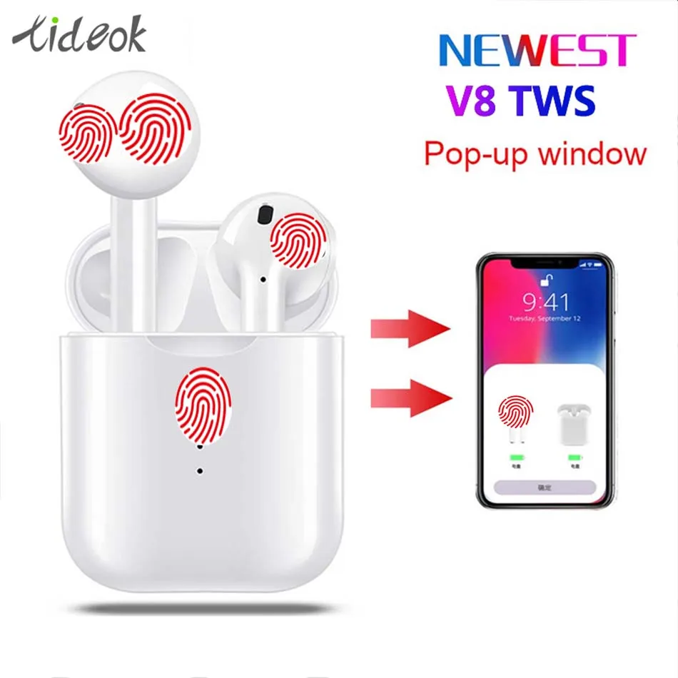 

Bluetooth Earphone Stereo Earbud Headset With Charging Box For All Bluetooth tablet Smart phone earphone