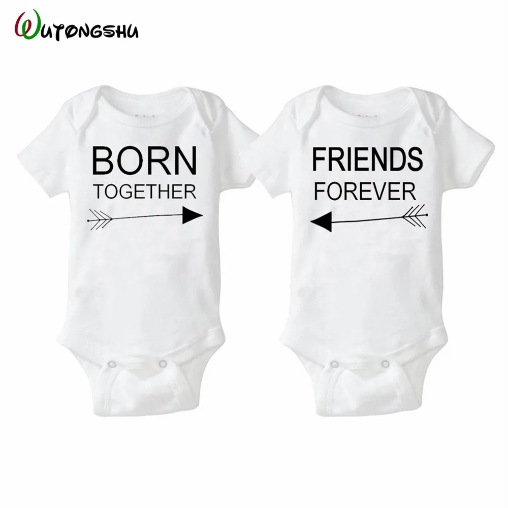 Fashion Summer White Baby Bodysuits 0 12Months Twins Baby ...