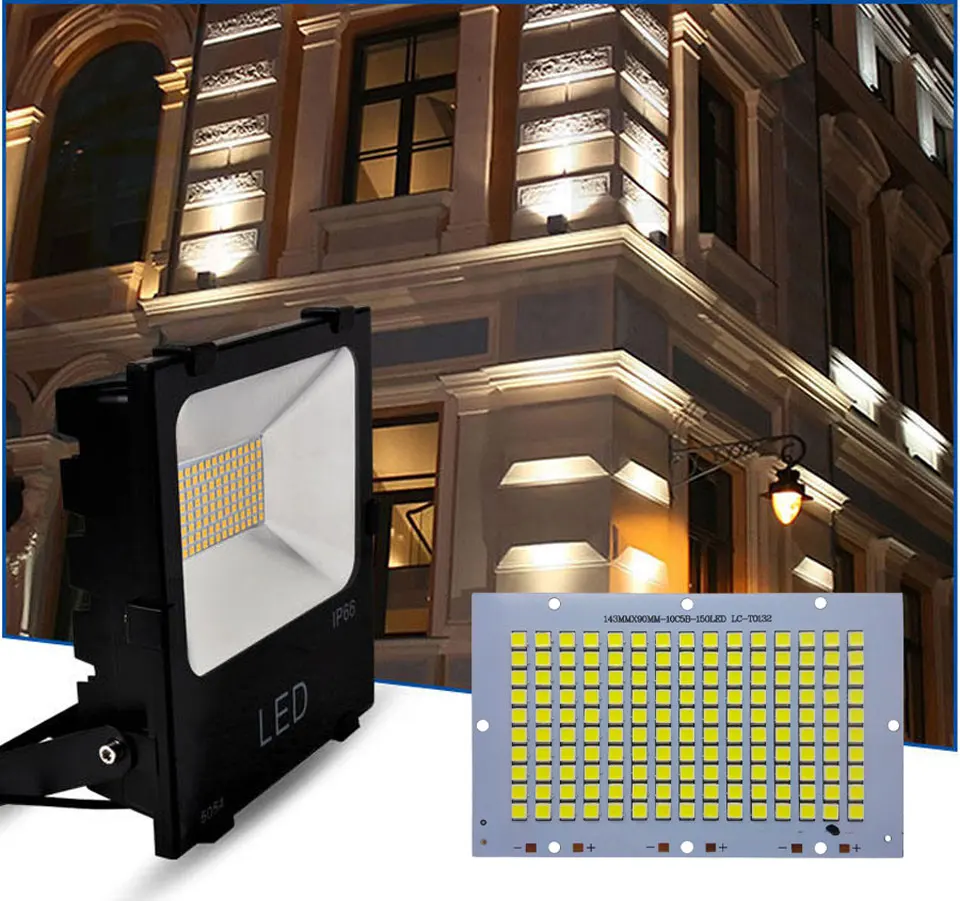 outdoor security lights with motion sensor 100W Brightness 5730/5054/ 2835 smd led PCB floodlight source,  Aluminum plate for outdoor light High luminous Flux outdoor floodlight