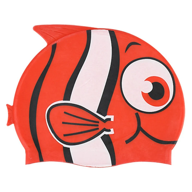 Популярная детская плавающая Кепка ming, мультяшная рыба-клоун, Кремниевая Водонепроницаемая Защитная Кепка в форме акулы для бассейна, Детская кепка s - Цвет: Red
