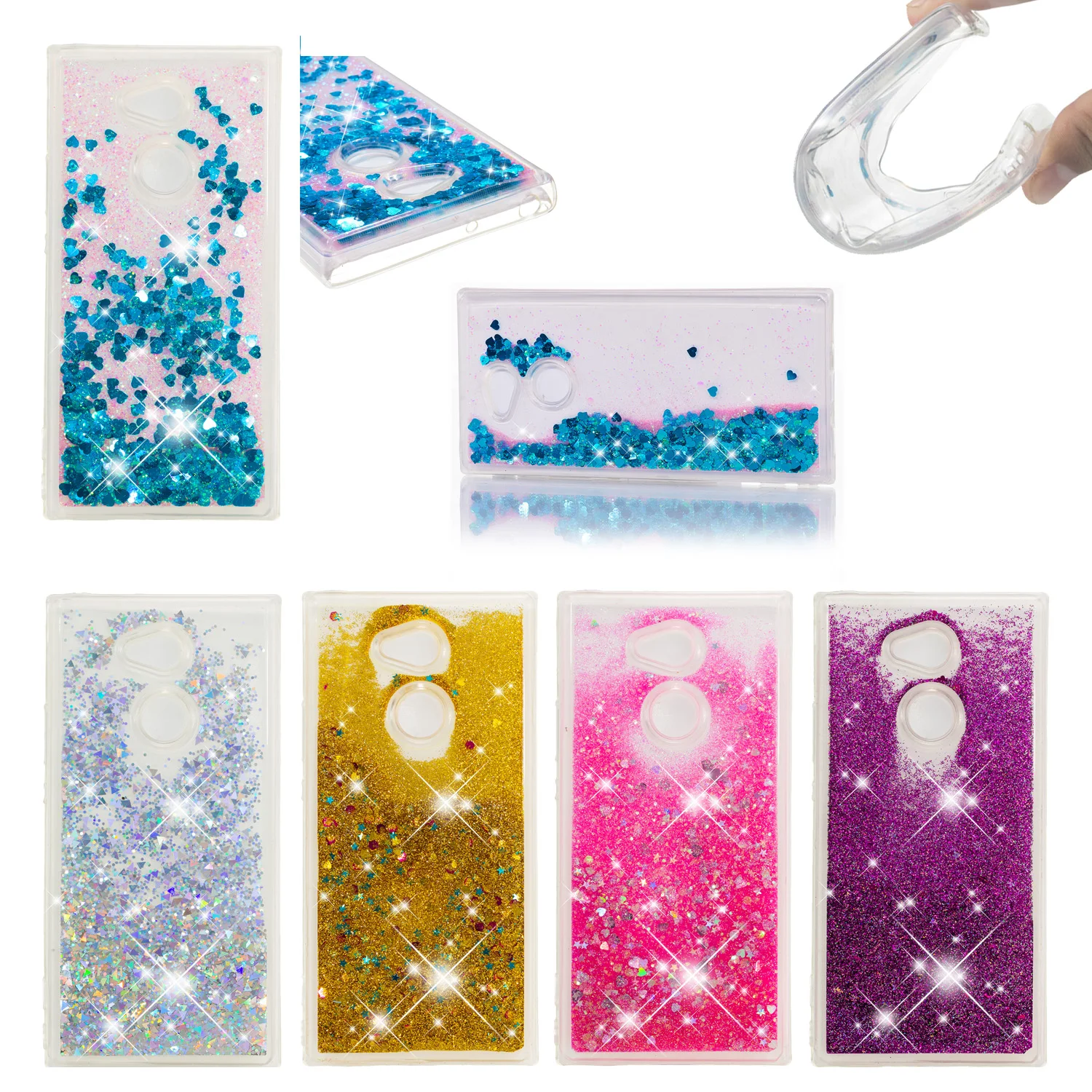 Bling Glitter For coque SONY Xperia XA2 XA1 Ultra XZ XZS XZ1 XZ2 L1 L2 Plus Premium G8142 Compact case Crystal Quicksand |