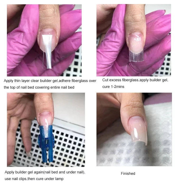 

10pcs/Pack 5.5cm White Fiberglass for Fitting Nail Extension Fibernails Acrylic Tips Manicure Salon Tool Plastic Clip 2019 new