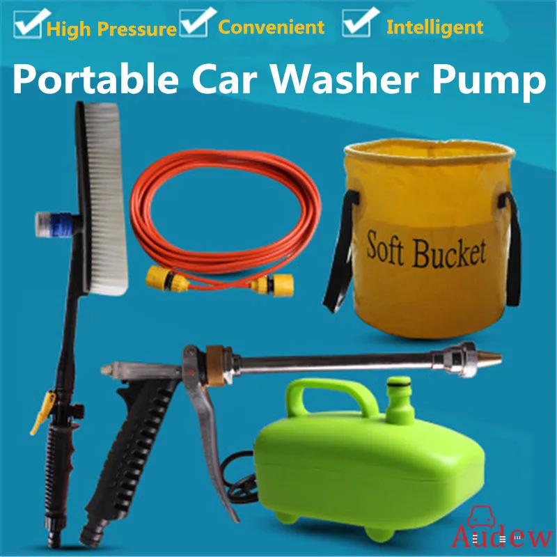 

60W 12V 5PCs Car Washer Submersible Portable High Pressure Car Washing Pump Device New Household Electric Convenient Car Washer