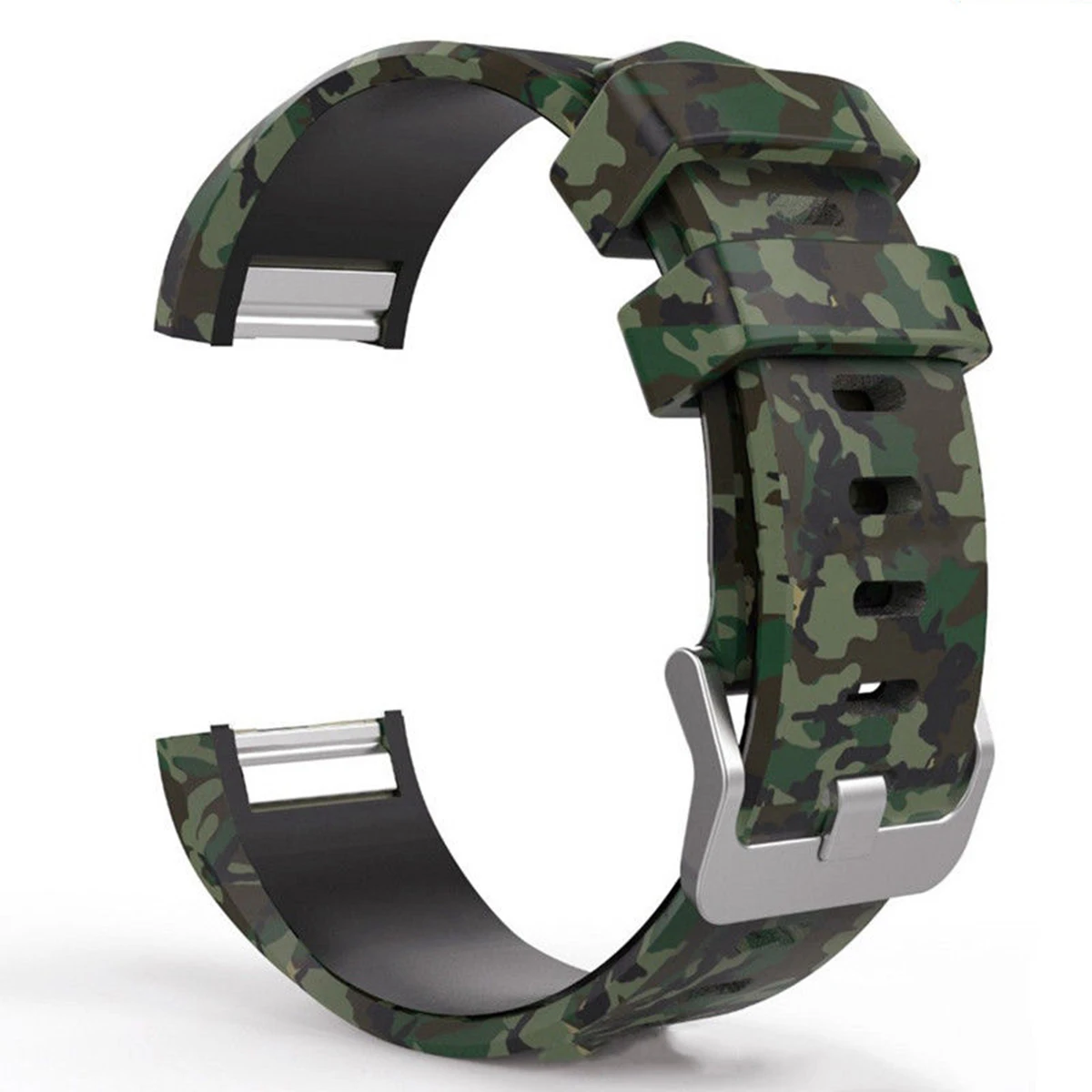 Floral Silicone Strap for Fitbit Charge 2 Band Fitness Smart Bracelet Watches Replacement Sport Strap Bands Size L