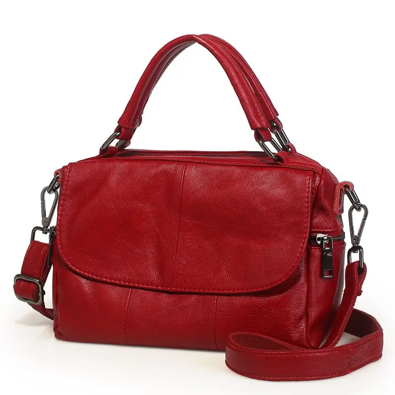 SUNNY SHOP Сумки из натуральной кожи женские сумки через плечо винтажные сумки-тоут из натуральной кожи маленькие кошельки через плечо - Цвет: red