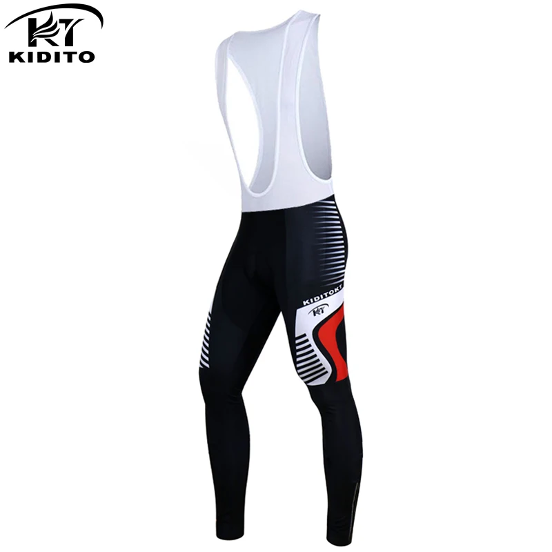 

KIDITOKT Cycling Bib Pants Winter Thermal MTB New Men Keep Warm Mountain Bike Long Pants Coolmax 3D Gel Pad Winter Cycling Pants