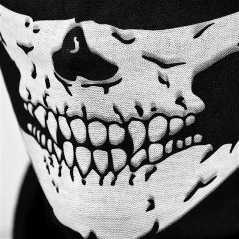mens infinity scarf Unisex Ghost Skull Half Face Scarf Motorcycle Headwear Scary Party Halloween Collar Ride Neckerchief Neck Tube Bandana male scarf