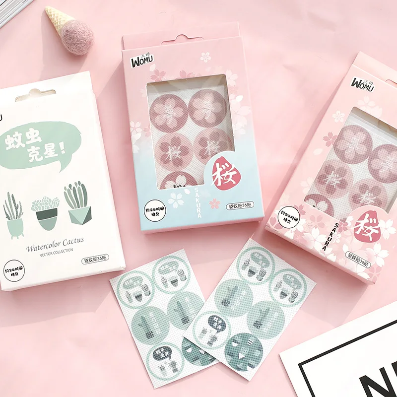 36 шт./лот репеллент от комаров наклейки кактус мультфильм привод Midge Цитронелла