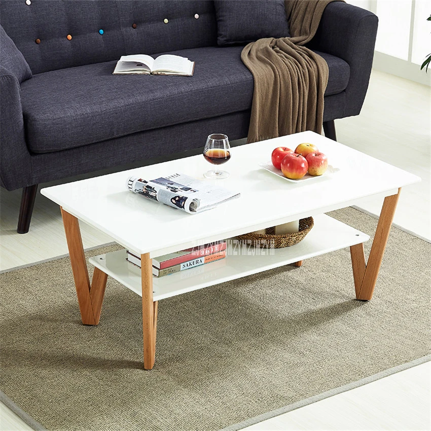 Nordic simple solid wood coffee table Light luxury modern ...