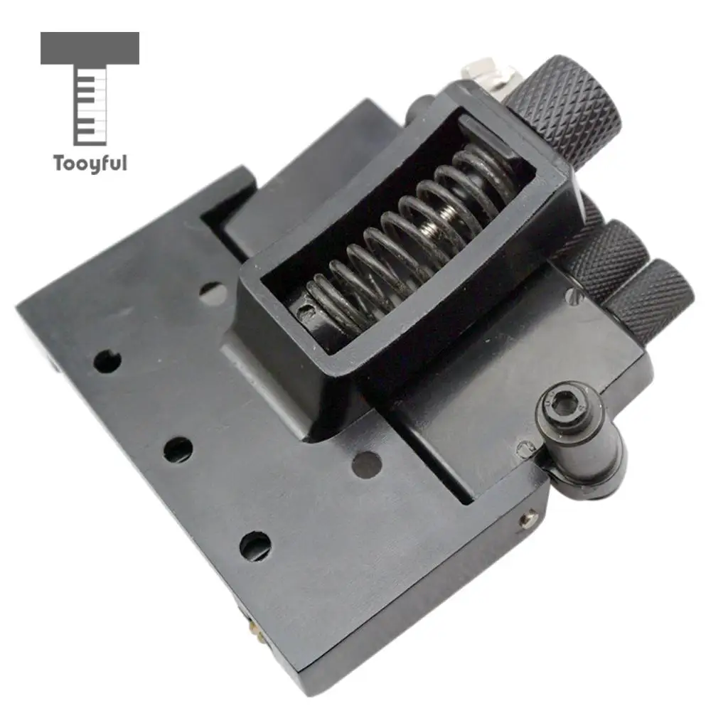 Tooyful Durable Iron Black 6 String Saddle Bridge Tailpiece with Nut Set for Headless Electric Guitar Replacement Parts
