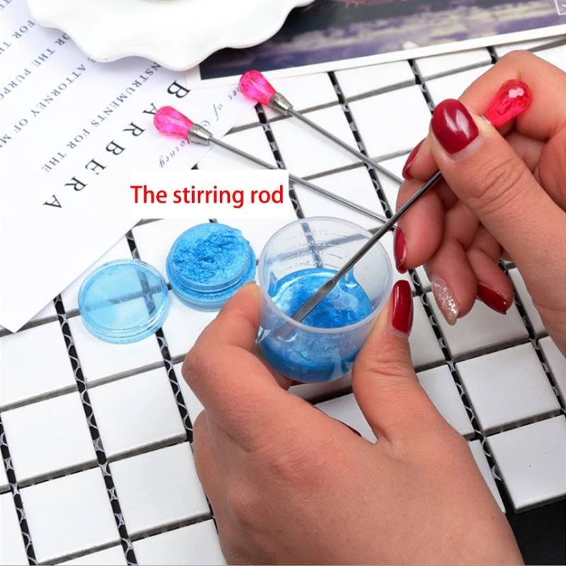 

JAVRICK 3Pcs/1Set Muddler Poke Needle Spoon Tool Set For Silicone Resin Mold Jewelry Making Hot Pink/Pink Color
