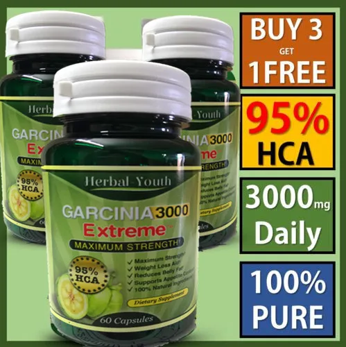 3000mg Daily GARCINIA CAMBOGIA EXTRACT Caps 95% HCA Weight Loss Diet
