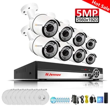 Einnov 8CH 5MP охранных Камера Системы комплект видеонаблюдения POE CCTV H.265 сетевое записывающее устройство в комплекте открытый Водонепроницаемый ИК-HDD красный свет