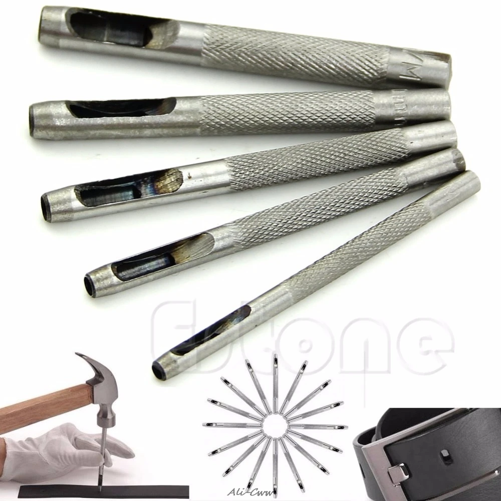 Hand Steel Tool Gasket Belt Hole Punching Vinyl Steel Leather Hollow Punch Set Hand Tools Sewing Tools Punching device