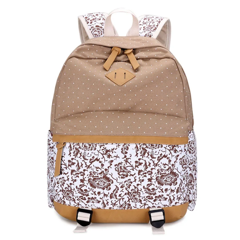 3 шт./компл. цветок холст детские школьные рюкзаки для девочек Детский рюкзак для школы книга Сумка детский школьный рюкзак для девочек подростков - Цвет: khaki