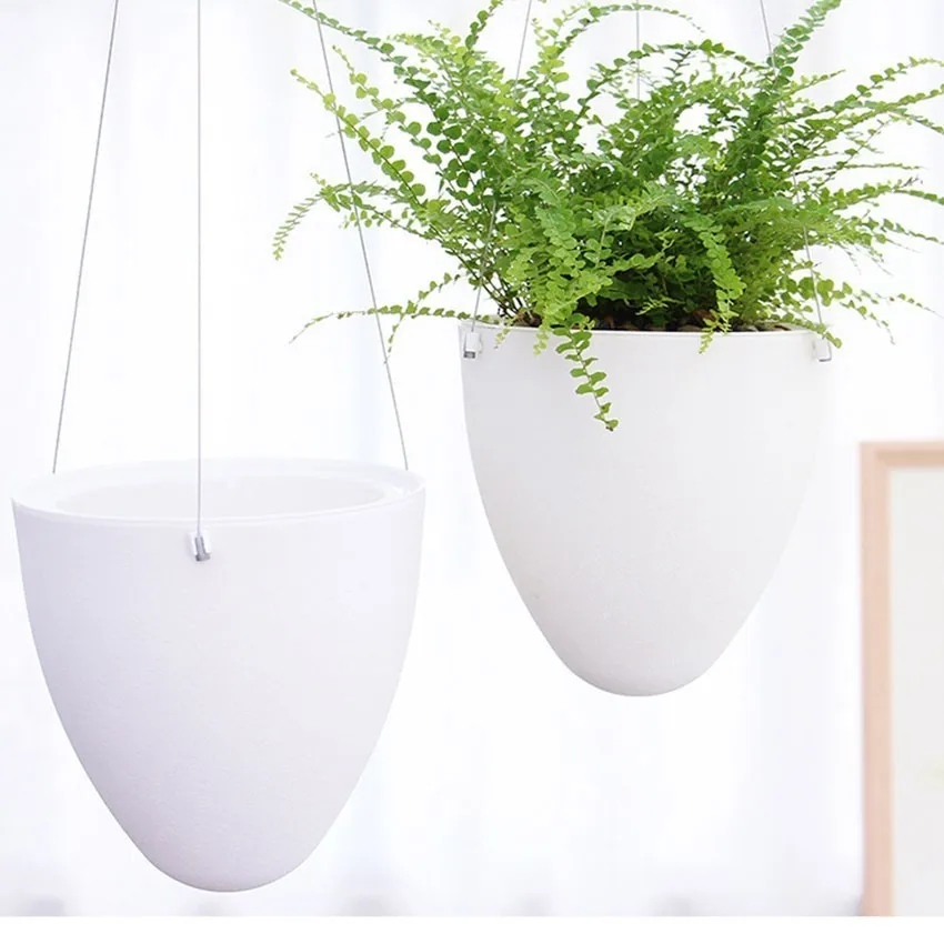 Billige Kreative Wand Hängen Faul Becken Blume Töpfe Neue Weiß Kunststoff Blumentöpfe Dekoration Gartenarbeit Blumentöpfe
