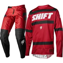 2018 SHIFT 3LACK LABEL Strike Nero Rosso completo motocross enduro maglia + pantalone Offroad Motocross Kit Motocross Suit
