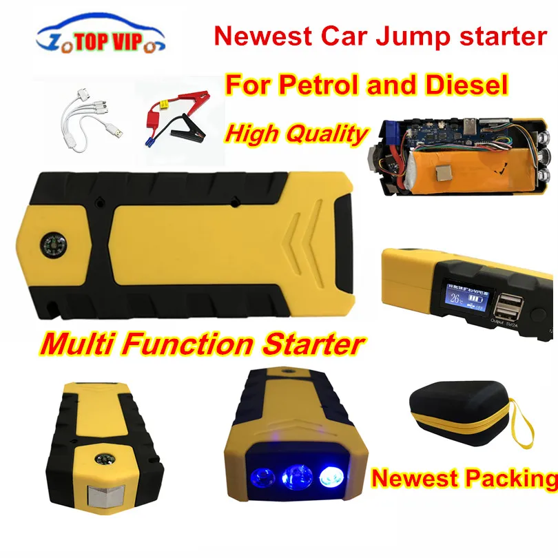 

Newly Car Jump Starter emergency power supply 4USB Multi-Function 13200 Mini Portable Mobile Car Jump Starter Booster Starting P