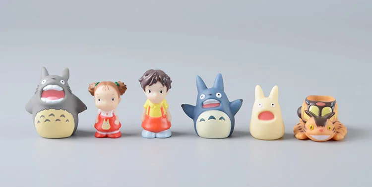 Фигурки Тоторо детские игрушки японская студия Ghibli Miyazaki Hayao аниме ПВХ мини набор