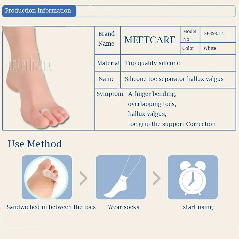 Meetcare ортопедический молоток для ног Hallux valgus Bunion или Mallet Toe силиконовый сепаратор деформация коррекция от боли в ногах