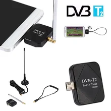 Для Android 1 шт. Высокое разрешение DVB-T2 Micro USB ключ цифровой HD ТВ-тюнер приемник с 2 антеннами поддерживает DVB-T/T2 Mayitr