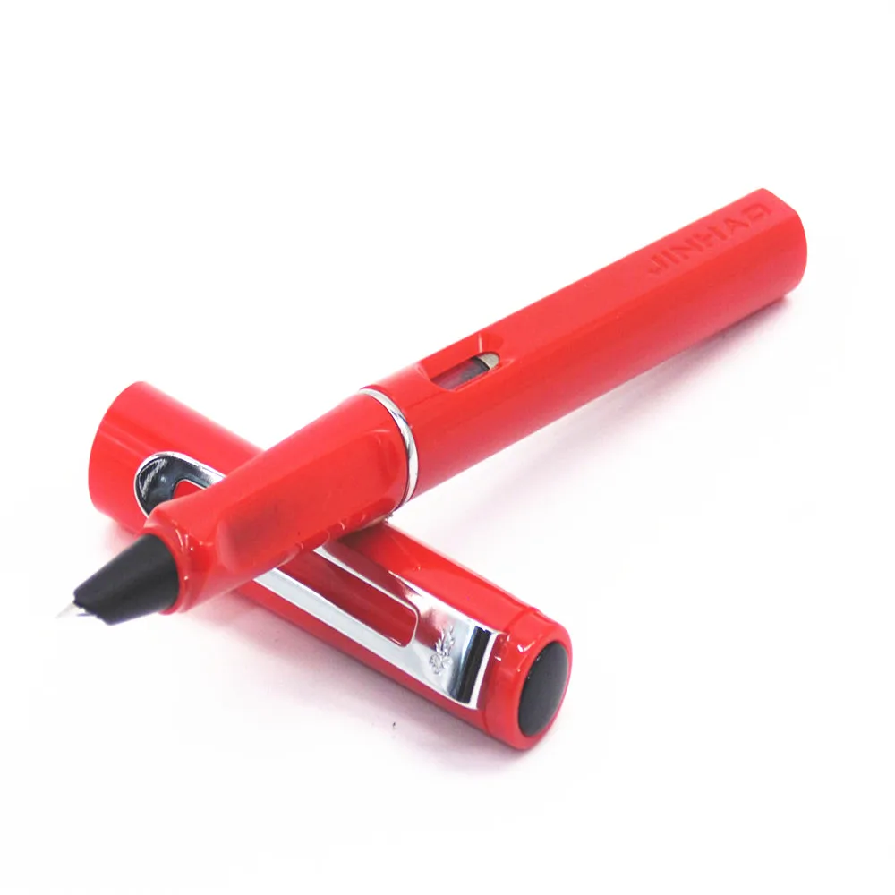 Jinhao 599 модная цветная Студенческая офисная каллиграфия тонкий перьевая ручка новая пенальти - Цвет: Red
