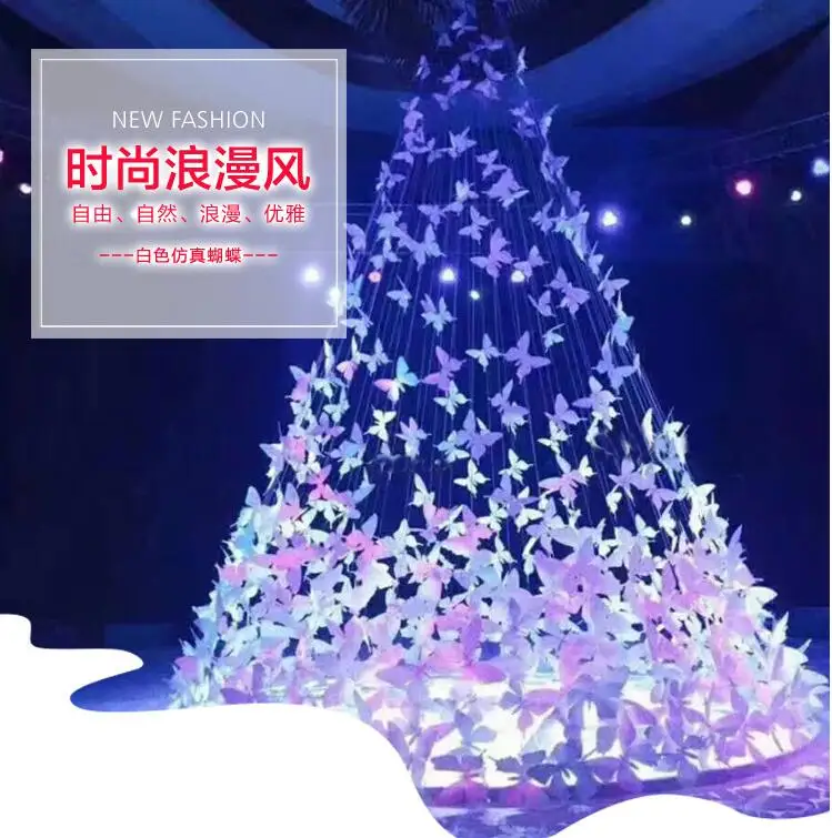 

100PCSSimulation butterfly wedding ceremony background stage decoration hotel reception decoration.