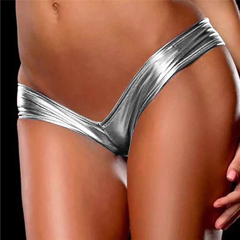 

Sexy Women Lingerie Underwear Metallic G-string Pants Bronzing Briefs Hot