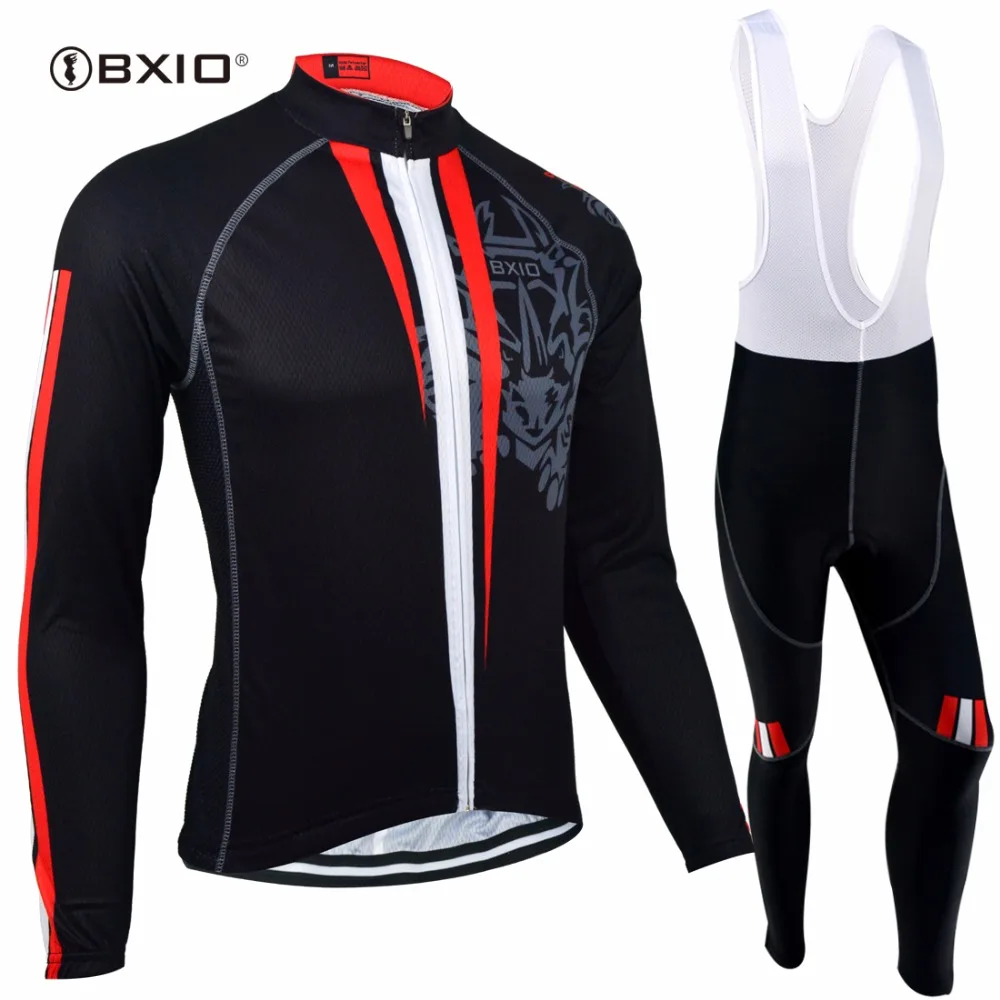 

BXIO Winter Thermal Fleece Cycling Jersey Top Rate Seamless Stitching Long Sleeves Bicycle Clothing 5D Pad Maillot Ciclismo 130