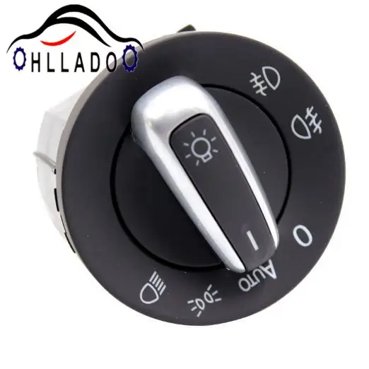 

HLLADO 5ND 941 431B New Chrome Headlight Windows Mirror Switch Button 5ND941431B For V W Passat B6 Jet ta Golf MK5