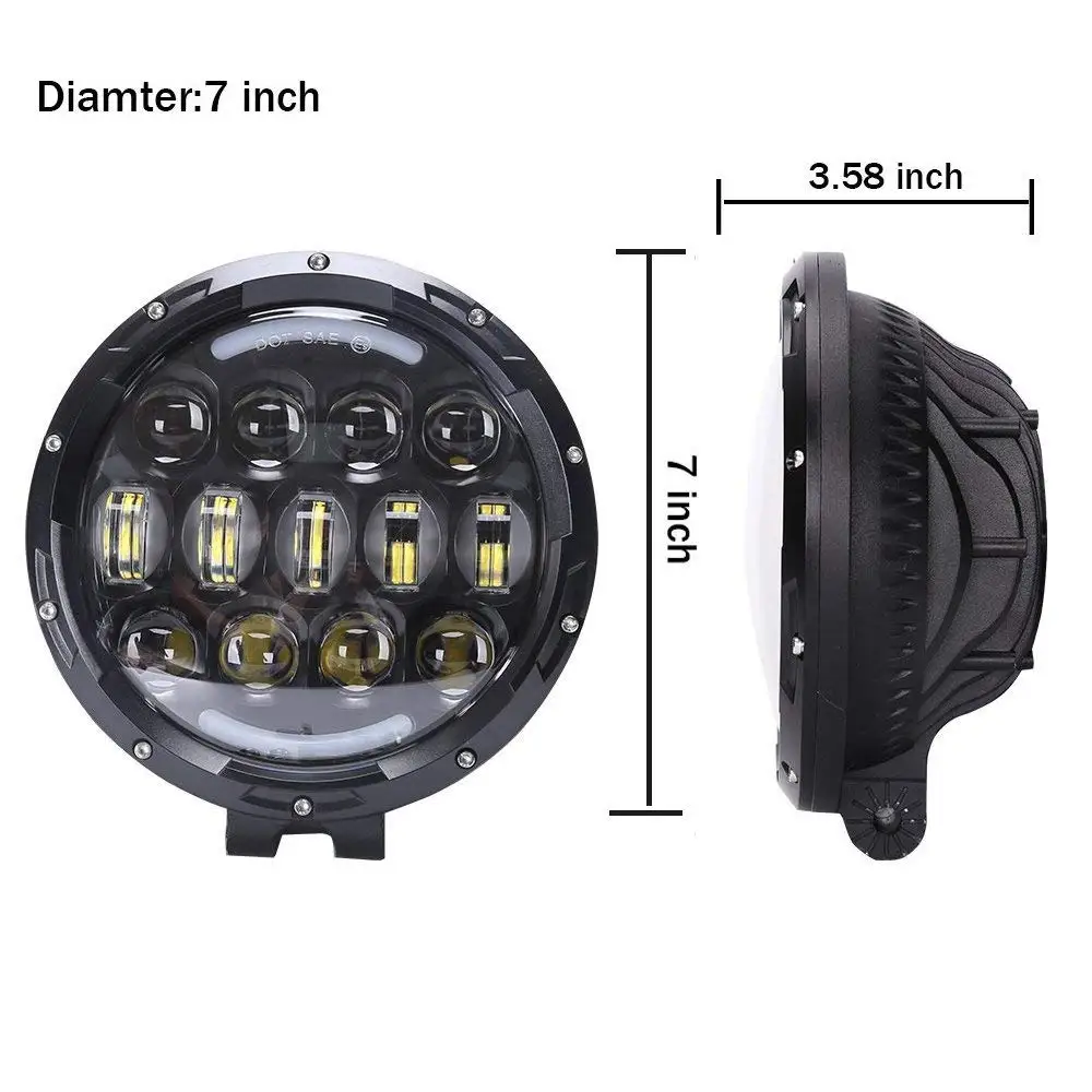 WZJOO7inch 105W светодиодные фары дальнего ближнего света рабочий свет с DRL парковки для