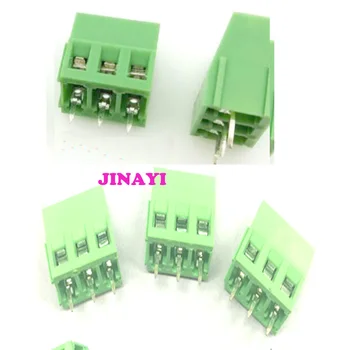 

200pcs 3P 2P 5.0mm Terminal Block Terminal Connector Screw Terminal Connector 300V 10A Green