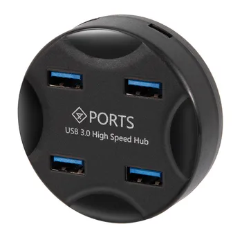 

4-Port USB 3.0 HUB Round Fast-speed 5Gbps Multi Expander USB Cable Compatible For Charging Hard Drive Data Transfer 719#