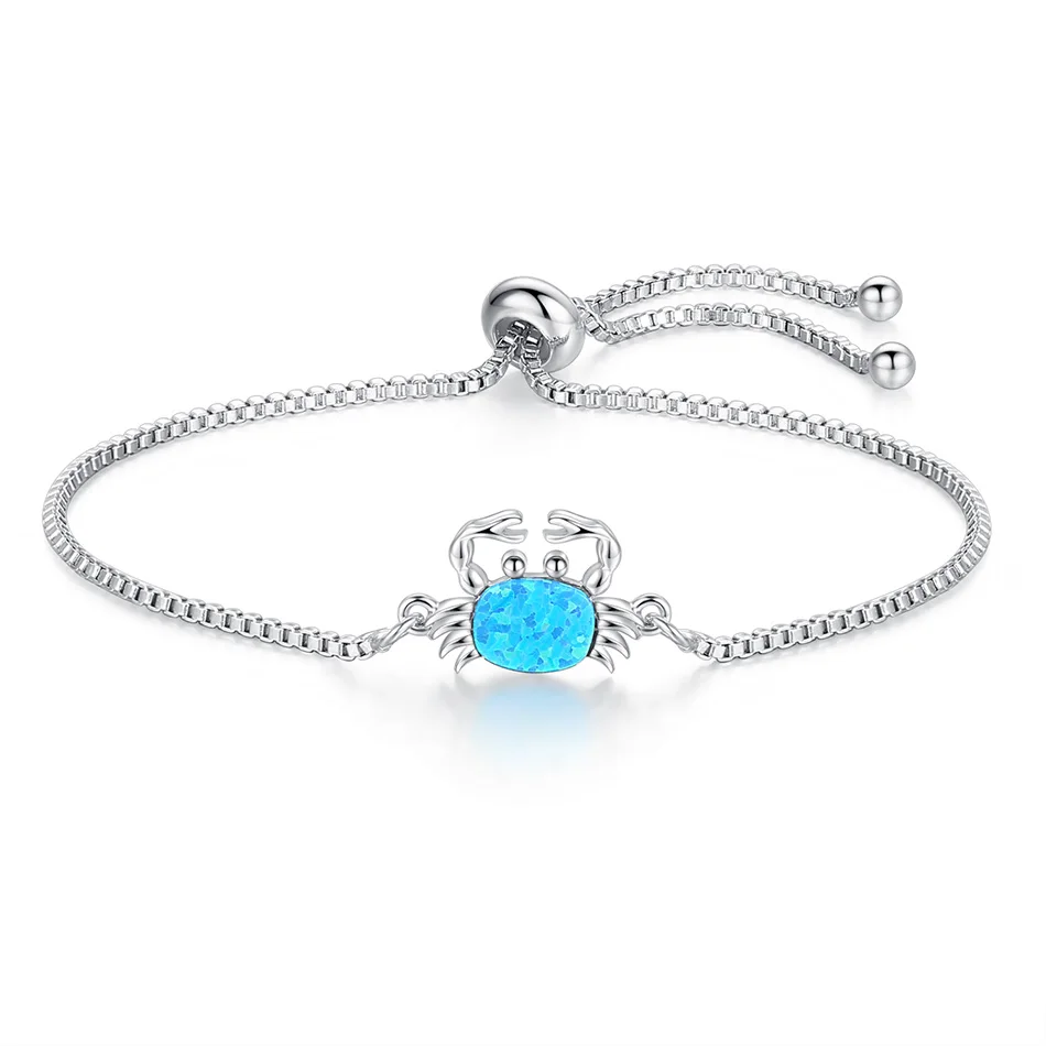 Модный синий опал морская черепаха серебряные браслеты для женщин кубический цирконий кристалл браслет Дружба пляж ювелирные изделия - Окраска металла: WS4211