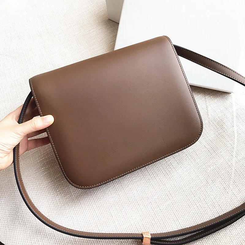 Bags for Women Tofu Wrapped Hand Rubbing Cow Skin Box Retro Small Square Bag Single Shoulder Oblique Bag Girl