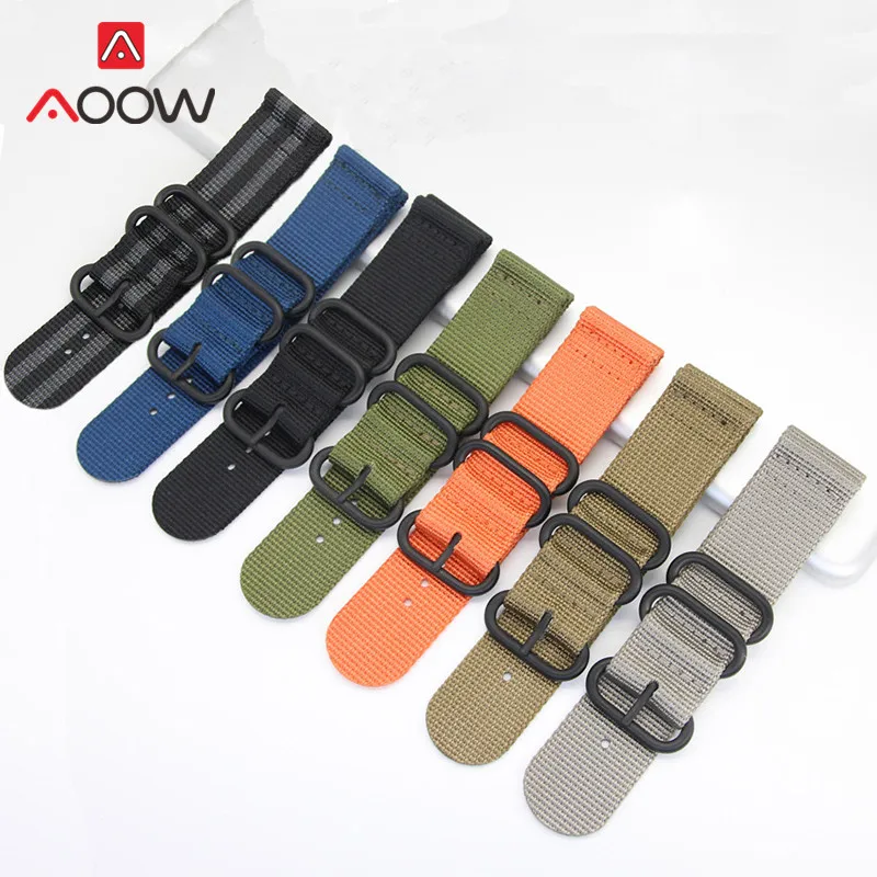 18mm 20mm 22mm 24mm Heavy Duty NATO Correa de nylon para Samsung Xiaomi Amazfit lona suave reemplazar Correa accesorios de reloj|Correas de reloj| - AliExpress
